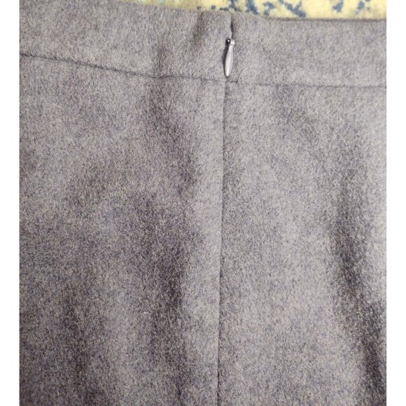 Loft Wool Blend Mini Skirt Size 14 Lined Scalloped Secretarycore Gray - Picture 4 of 7